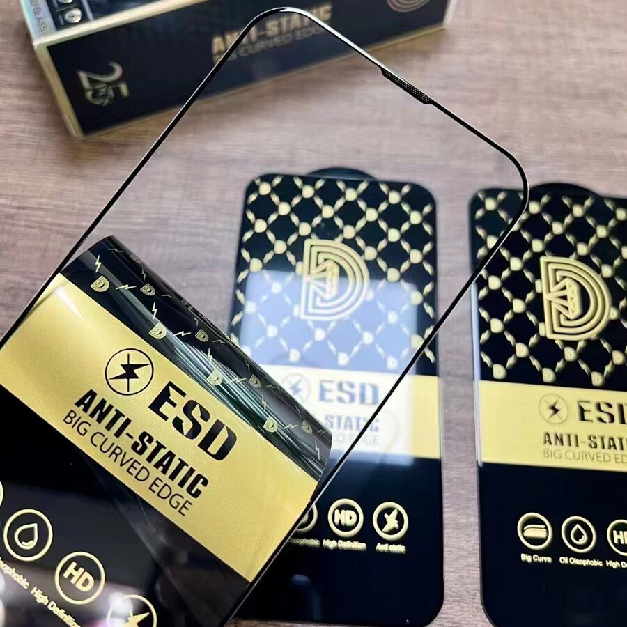 Folie protectie telefon, IZMAEL, Gold Diamond, antisztatikus, negru, pentru iPhone XR/X.