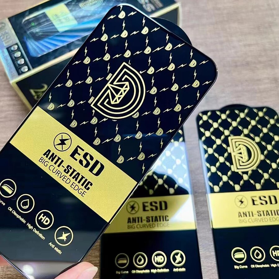 Folie protectie telefon, IZMAEL, Gold Diamond, antisztatikus, negru, pentru iPhone XR/X.