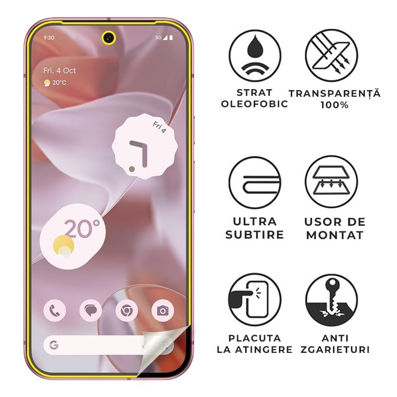 Folie Silicon Ecran pentru Xiaomi Redmi Note 15 Pro+ 5G, Silicon Hydrogel Regenerabil, Flexible Hydro-Crystal, Protectie Completa, Full Glue, Instalare usoara, Set complet pentru Instalare