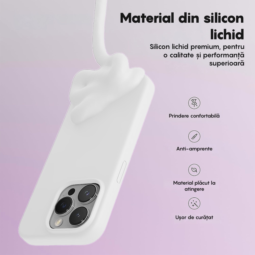 Husa CASEY STUDIOS™ compatibila cu iPhone 12 Pro Max, Soft Silicone Premium, Microfibra in Interior, Alb, de Protectie, Ultra Slim, pentru Incarcare Wireless, Margini Ridicate de Protectia Ecranului si a Camerelor