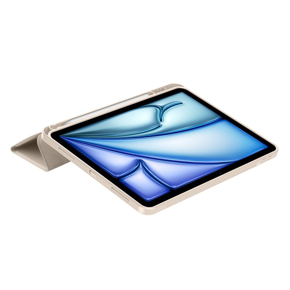 Husa pentru tablete compatibila cu iPad Air 7 (2025, M3, 11 inch) - husă inteligentă de culoare nisipie cu suport pentru creion