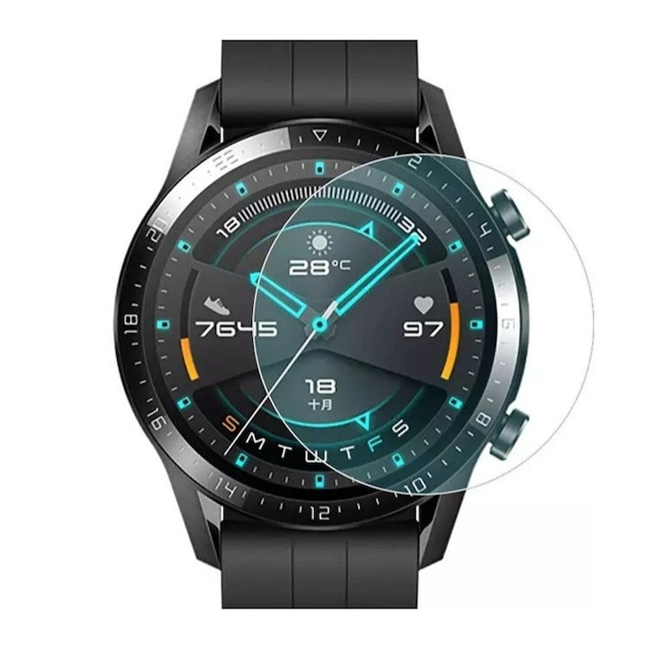 Folie de protectie, Cyrax, Pentru Huawei Watch GT4 41MM, Sticla Securizata 2.5 D, Transparent