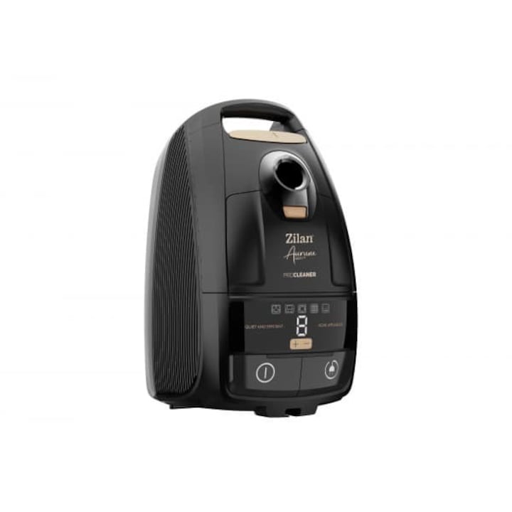 Aspirator cu sac Aurum Zilan ZLN4500, Putere 2400W, Capacitate 5L, Motor din cupru, Furtun pivotant 360°, Telecomanda, Afisaj digital