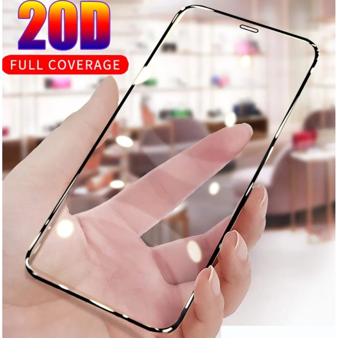 Folie sticla Tempered Glass 20D, compatibila cu iPhone 15, Negru