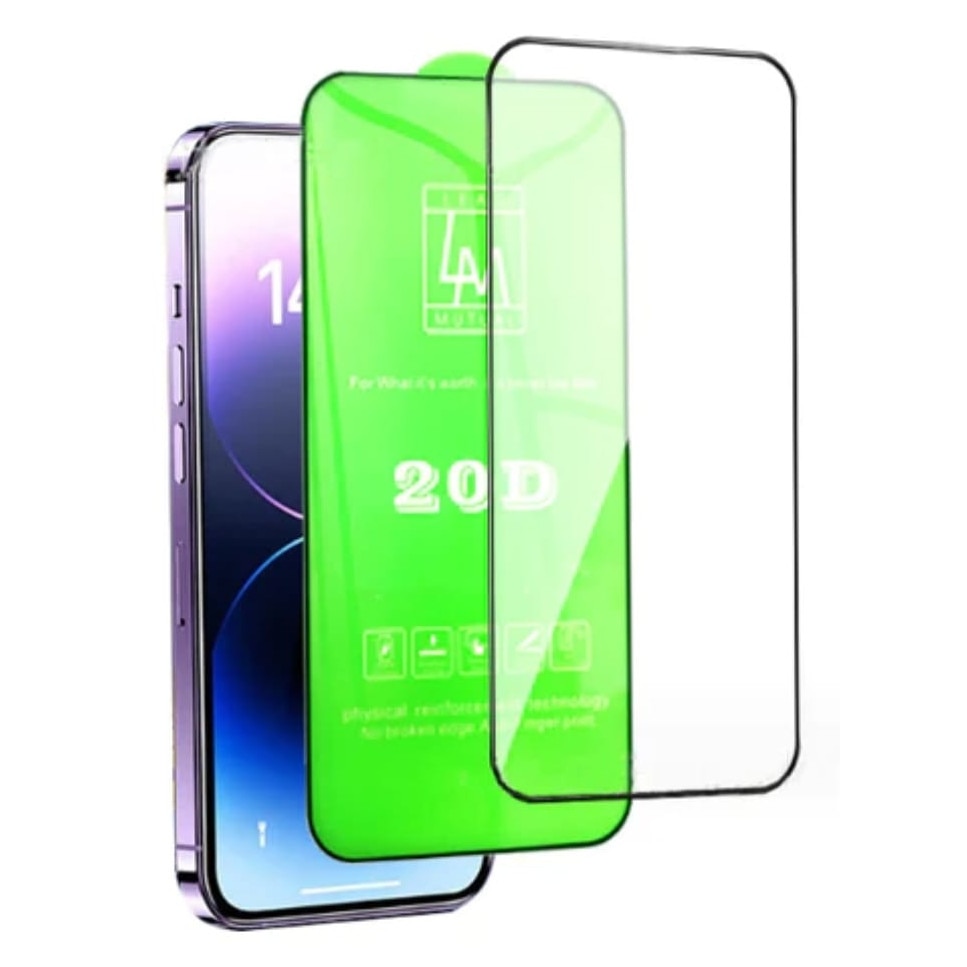 Folie sticla Tempered Glass 20D, compatibila cu iPhone 15, Negru