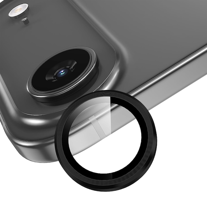 Folie Protectie Lentile Camera compatibila cu Apple iPhone 17 Air, CASEY STUDIOS™ MaxDefense+, Ultra HD, Anti Amprente, Anti Zgarieturi, Anti Socuri, Negru