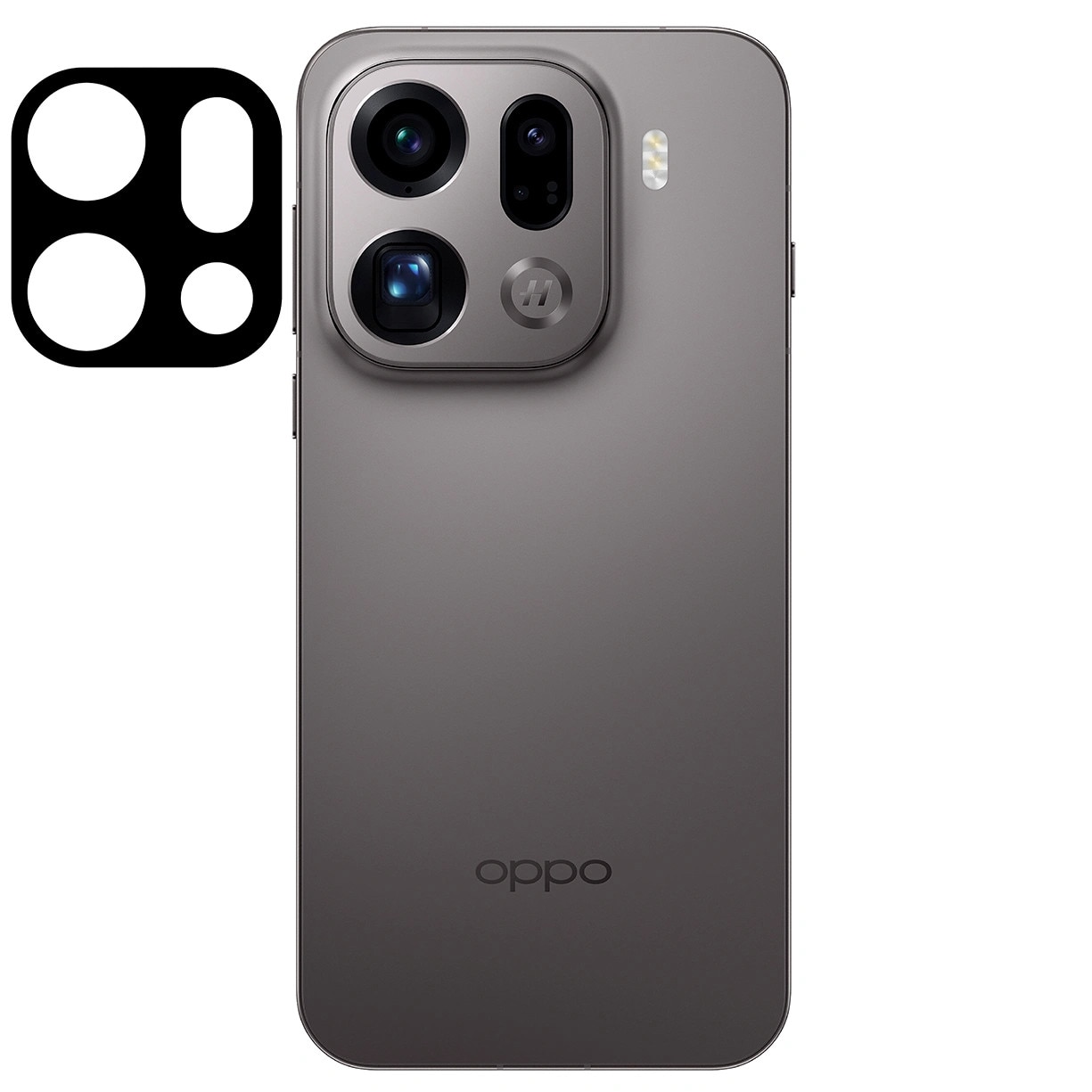 Set 2x Sticla camera foto Bizon Glass Silk Lens pentru Oppo Find X9 Pro, Negru