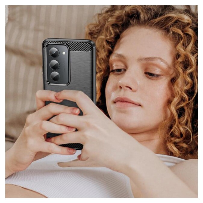 Husa Spate Upzz® Carbon Pro, Compatibila Cu Xiaomi Redmi 15 4G / 5G, Protectie Perfecta, Silicon, Negru