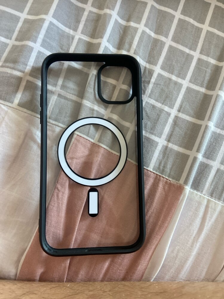 Husa MagSafe pentru Apple iPhone 11, Full Cover, Frosted Acrylic Color Big Hole, Magnetica, Incarcare Wireless, Flippy, Negru