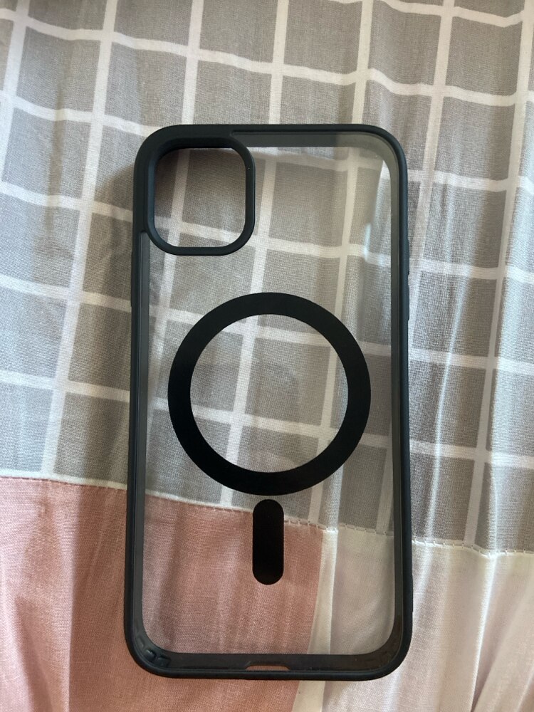 Husa MagSafe pentru Apple iPhone 11, Full Cover, Frosted Acrylic Color Big Hole, Magnetica, Incarcare Wireless, Flippy, Negru
