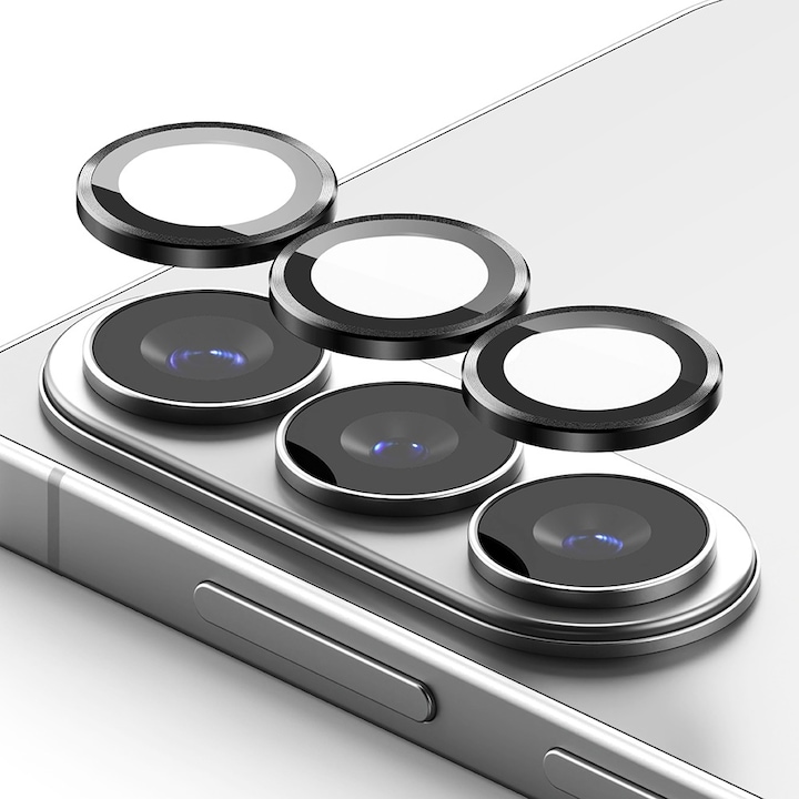 Folie Camera pentru Samsung Galaxy S26 / S26 Plus Ringke Lens Frame Glass, Aplicator automat, Instalare usoara, Protectie ridicata, Calitate Premium, Negru