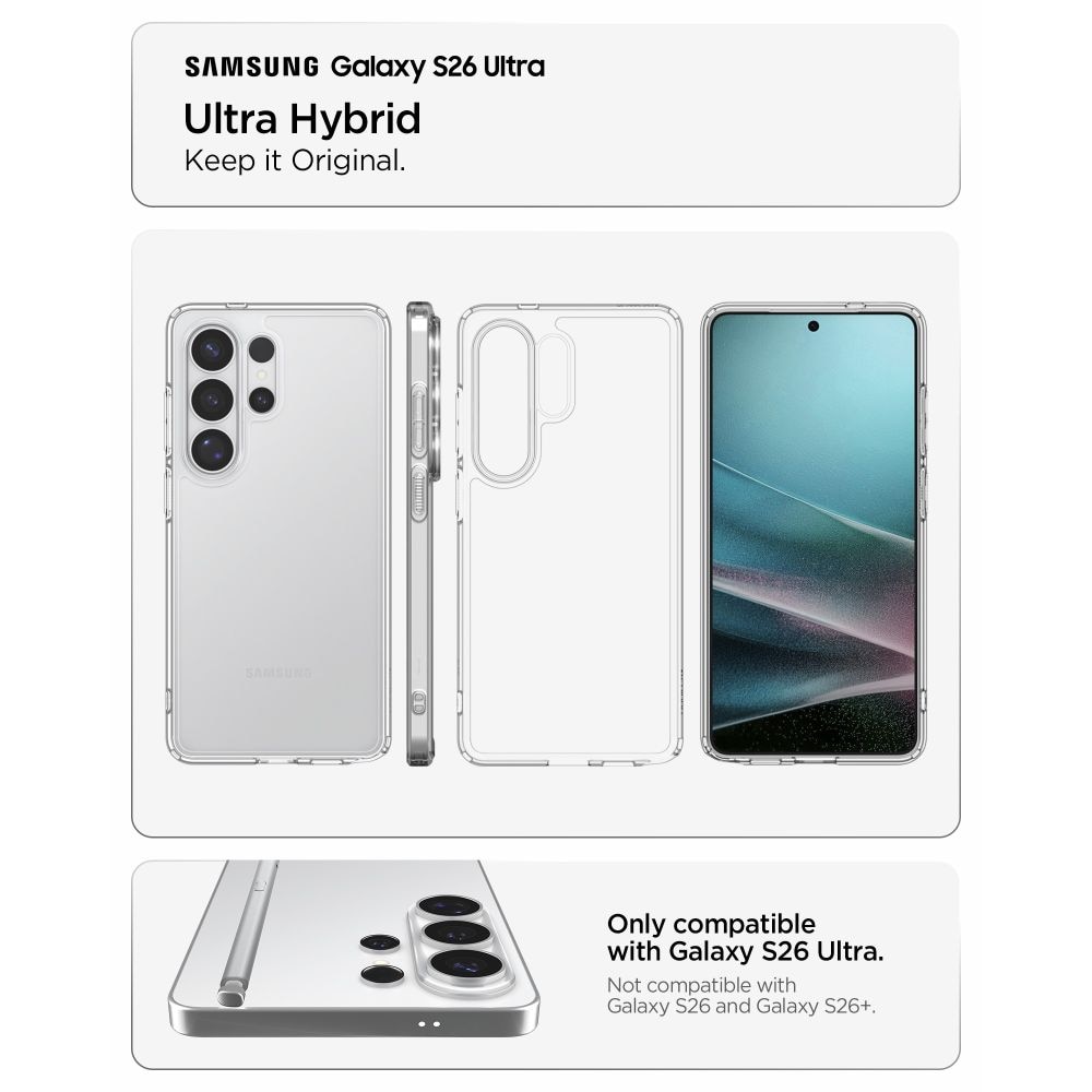 Carcasa Spigen Ultra Hybrid compatibila cu Samsung Galaxy S26 Ultra, Transparent