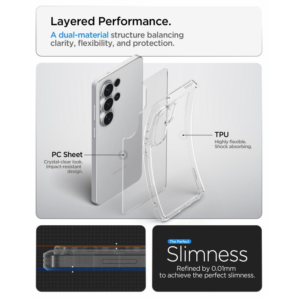 Carcasa Spigen Ultra Hybrid compatibila cu Samsung Galaxy S26 Ultra, Transparent