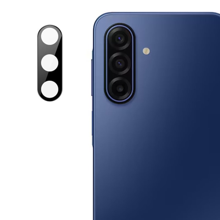 Folie camera pentru Samsung Galaxy A17 5G, SKYDDAR INNOVATION, Camera Glass Negru, set cu sticker