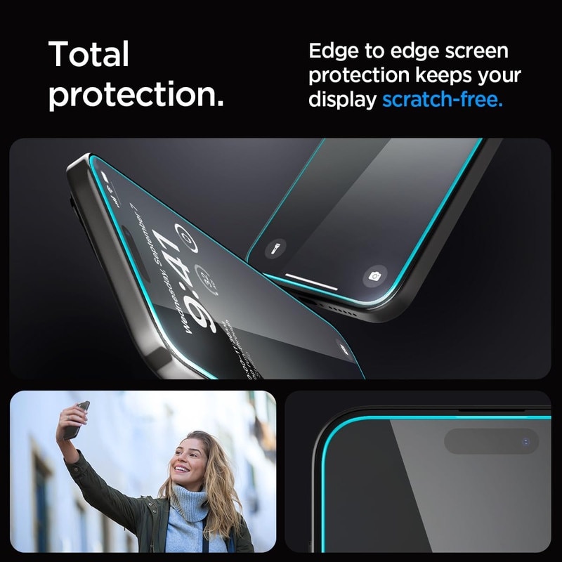 Folie protectie sticla securizata, HD, 3D, transparenta, pentru iPhone 15/iPhone 14 Pro/iPhone 16