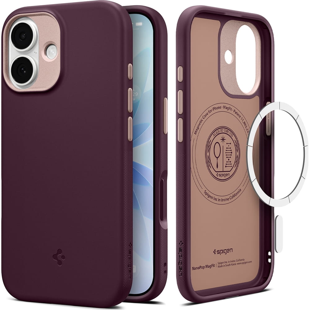 Husa, Spigen Nano Pop Mag pentru iPhone 17, Bordo-Roz