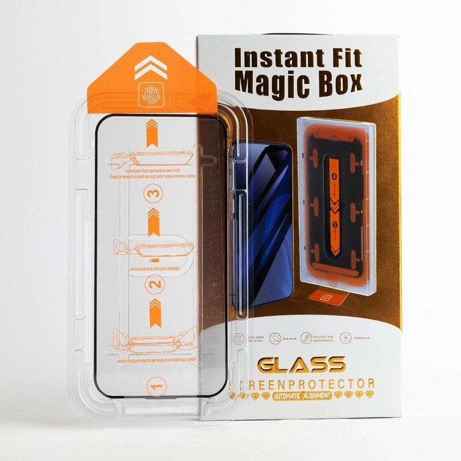 Folie Magic Box pentru iPhone 17 Pro Max, Aplicator Inclus, Montaj Rapid, Instant Fix