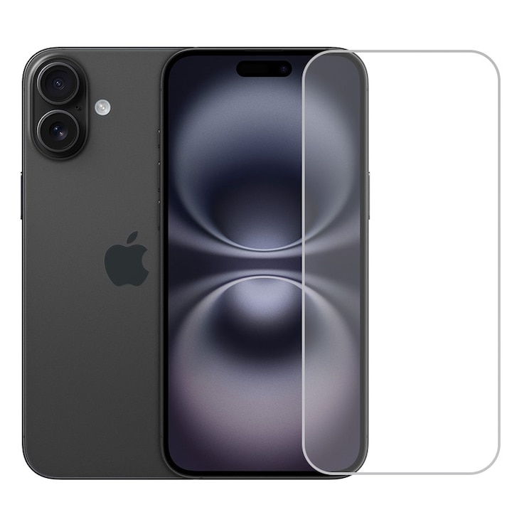 Folie de Protectie pentru Apple iPhone 16, Leski, Sticla Securizata 3D, High Definition pentru Ecran complet, Anti Zgirieturi, Anti bule, Transparenta