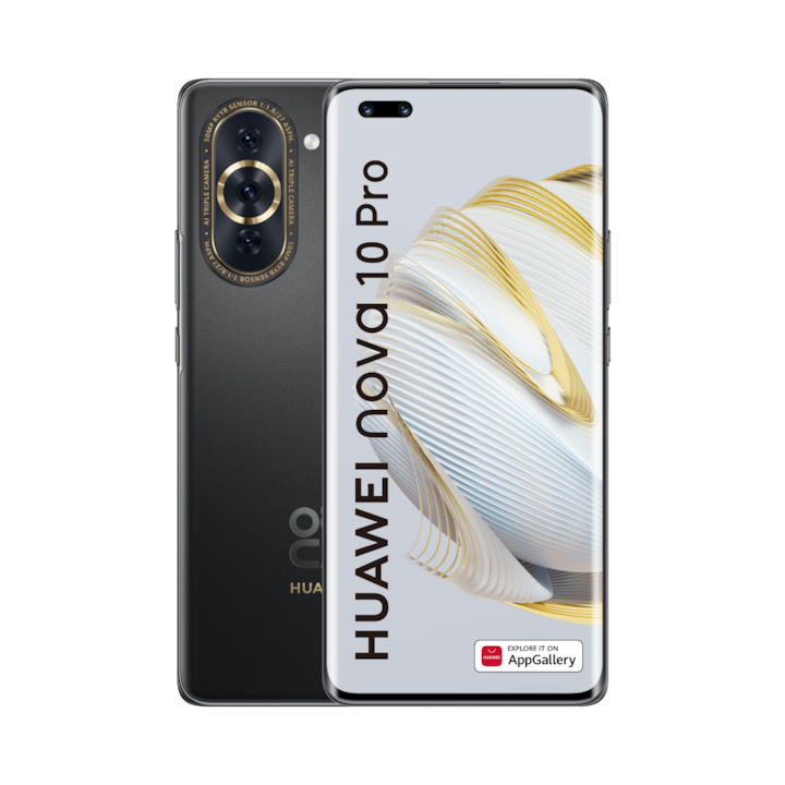 RESIGILAT: Telefon mobil Huawei Nova 10 Pro, Dual SIM, 8GB RAM, 256GB, 4G, Starry Black