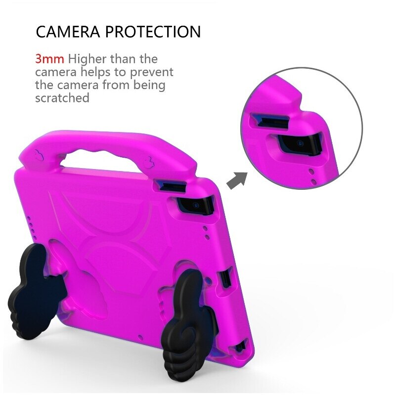 Carcasa pentru tableta pentru copii, carcasa din silicon moale, protectie impotriva socurilor si caderilor, protectie pentru camera, portabila, pentru iPad 10.2(2019)/Air 3 10.5, Rosu