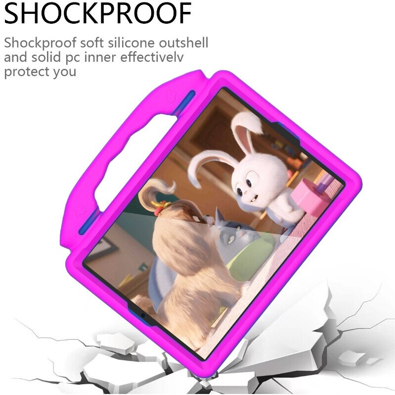 Carcasa pentru tableta pentru copii, carcasa din silicon moale, protectie impotriva socurilor si caderilor, protectie pentru camera, portabila, pentru iPad 10.2(2019)/Air 3 10.5, Rosu