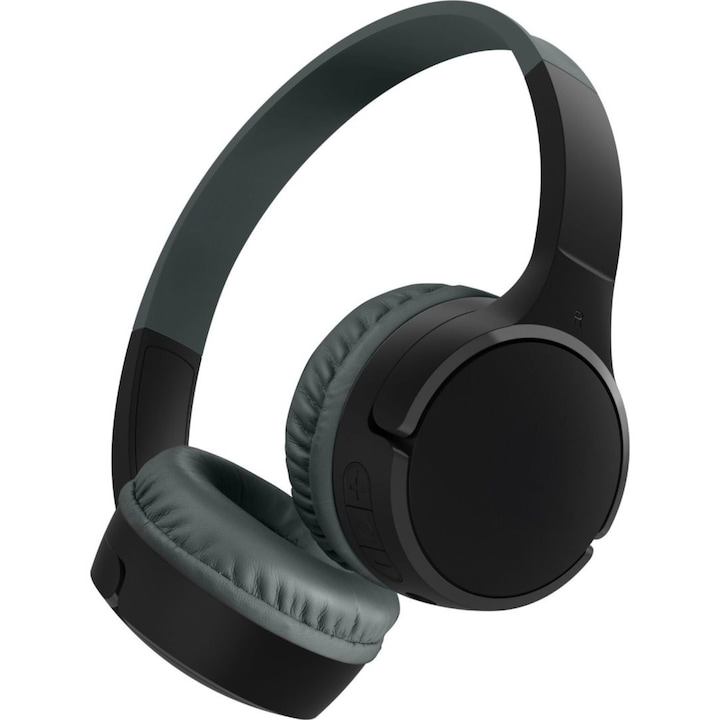 Căști Bluetooth Belkin pentru copii, negre, cablu de 1,2 m, on-ear