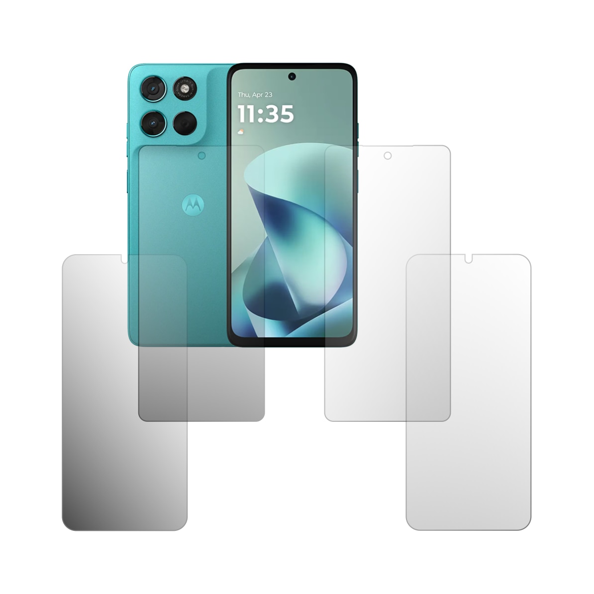 Set 4X Folie Protectie Ecran Folie24, pentru Motorola Moto G57 Power, 2X Ultra-Clear + 2X Mate, Acoperire Full-Display si Case-Friendly, Adezive, Flexibile cu Auto Regenerare