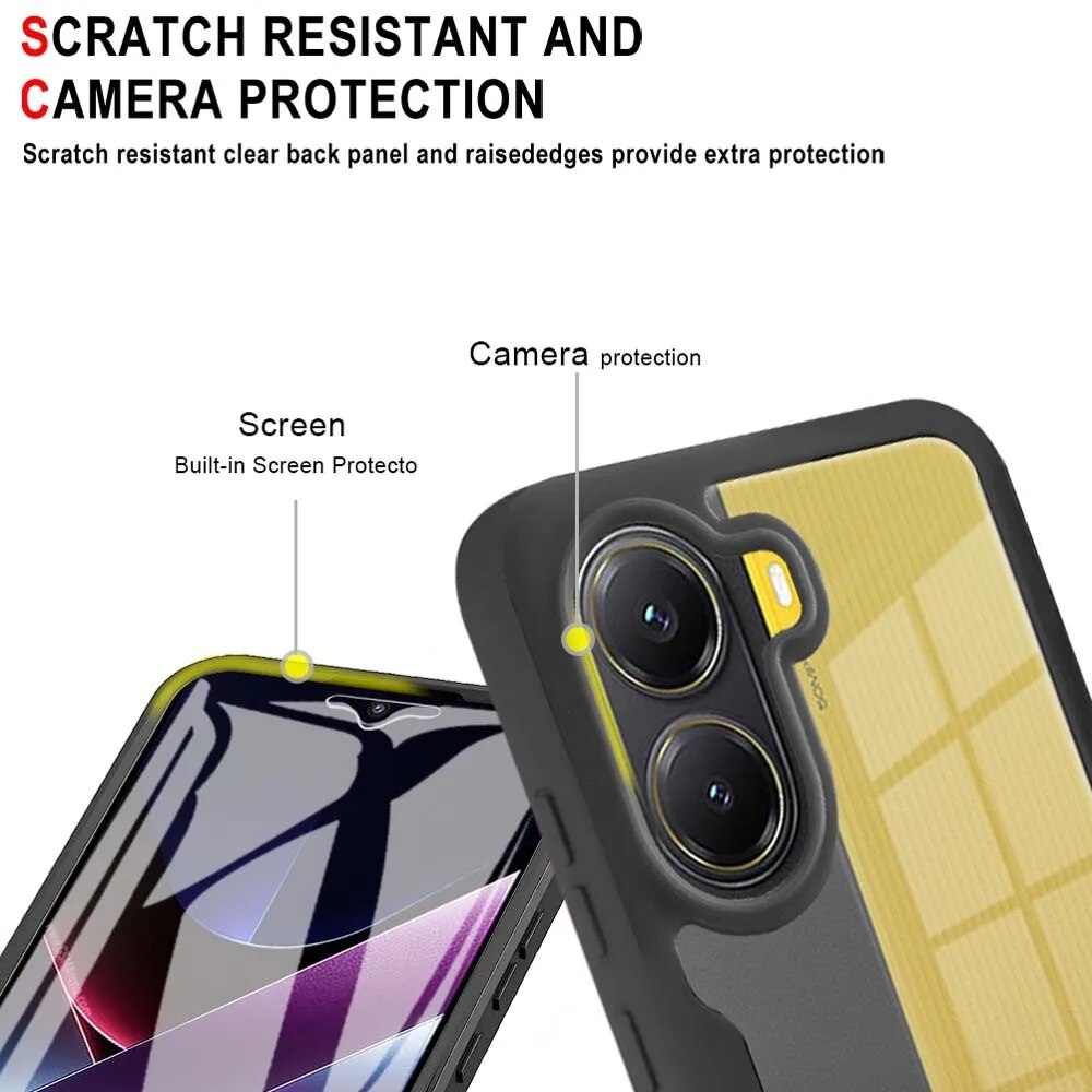 Pachet 360: Husa cu folie integrata pentru Poco X7 Pro Cover360 fata / spate - Negru