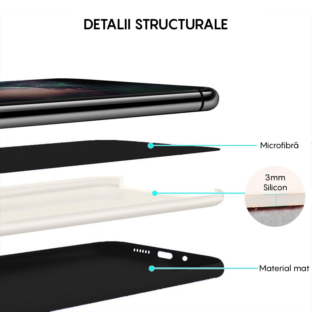 Husa CASEY STUDIOS™ compatibila cu Samsung Galaxy S20, Soft Silicone Premium, Microfibra in Interior, de Protectie, Ultra Slim, pentru Incarcare Wireless, Margini Ridicate pentru Protectia Ecranului si a Camerelor, Negru