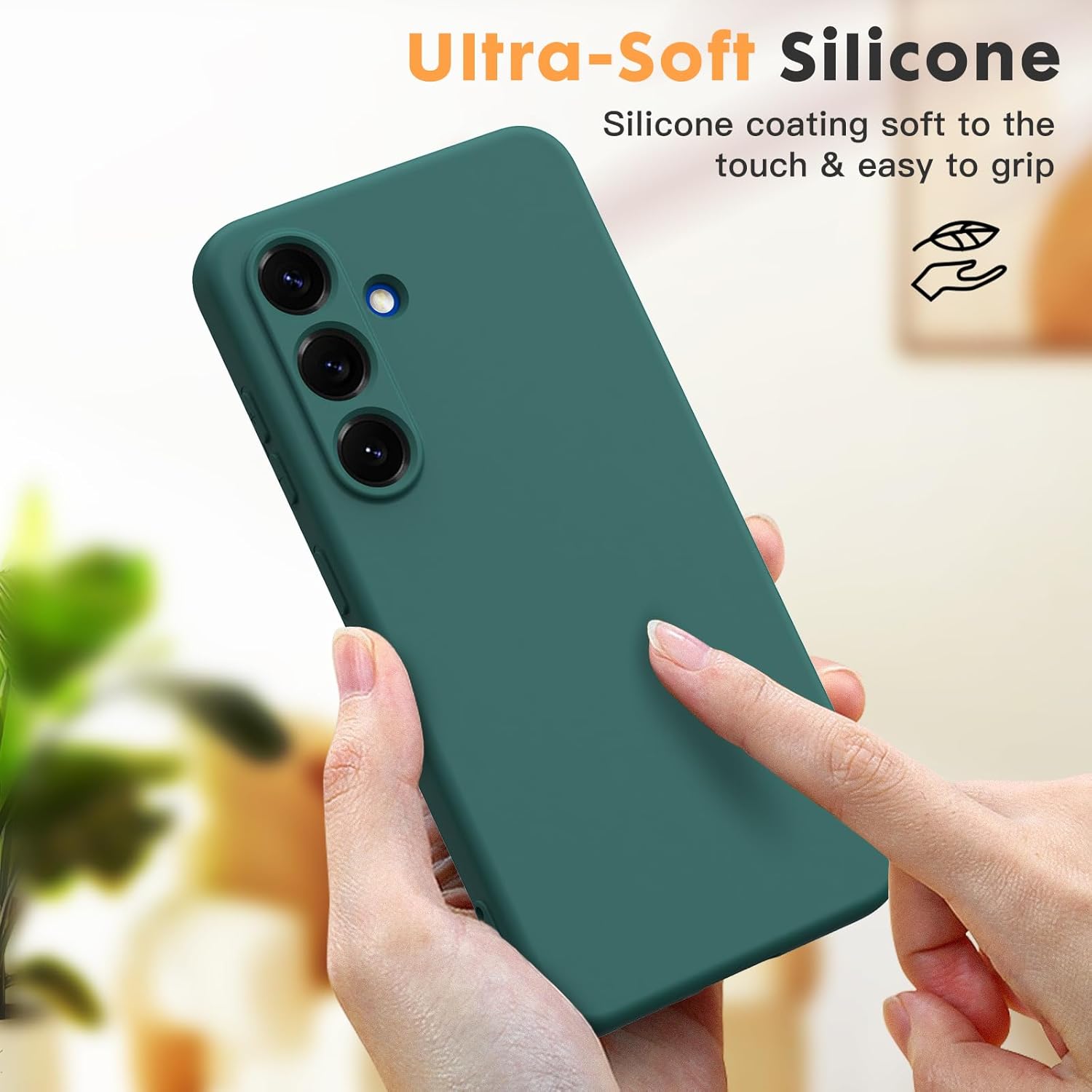 Husa Soft Touch, slim, ALC Mobile, anti soc, compatibila cu Samsung Galaxy A56, Verde Inchis Tpu