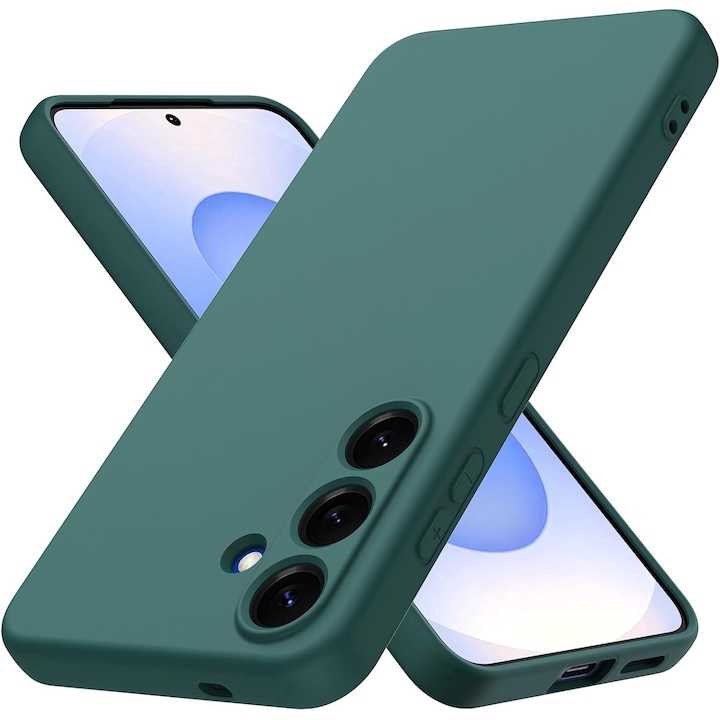 Husa Soft Touch, slim, ALC Mobile, anti soc, compatibila cu Samsung Galaxy A56, Verde Inchis Tpu