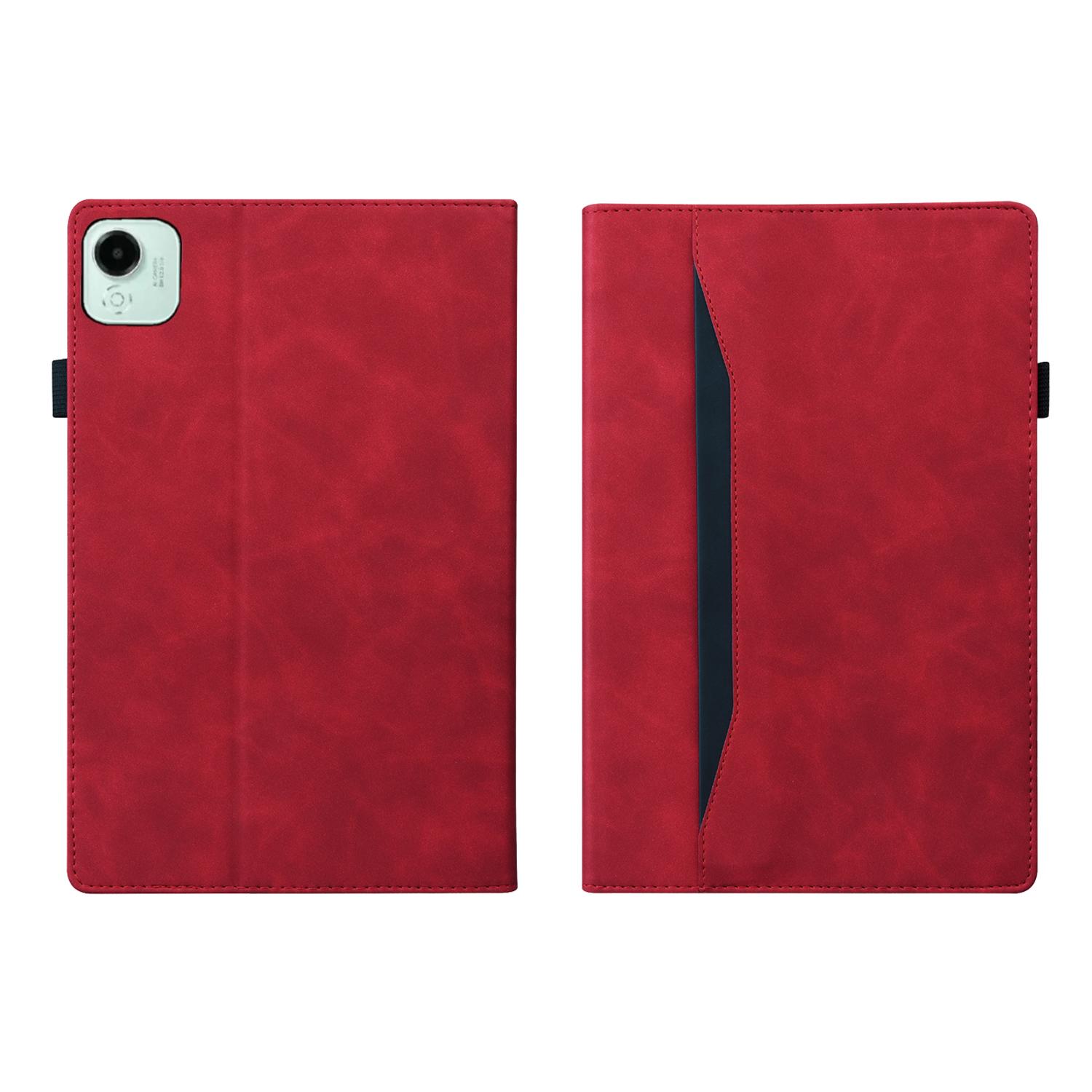 Husa tableta pentru Honor Pad X9a / X9 Pro, spate anti-soc din piele, design elegant, cu suport, culoare rosie