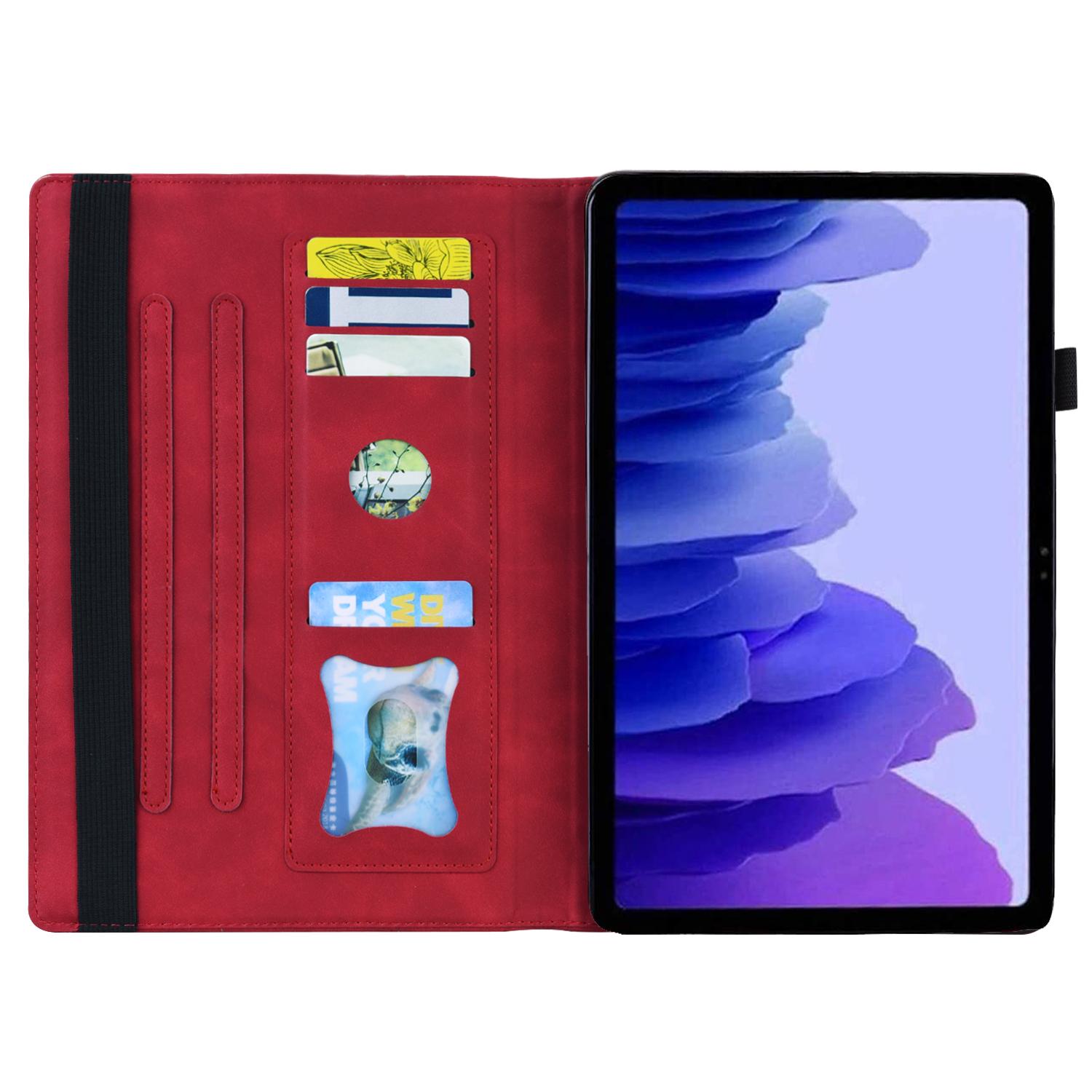 Husa tableta pentru Honor Pad X9a / X9 Pro, spate anti-soc din piele, design elegant, cu suport, culoare rosie