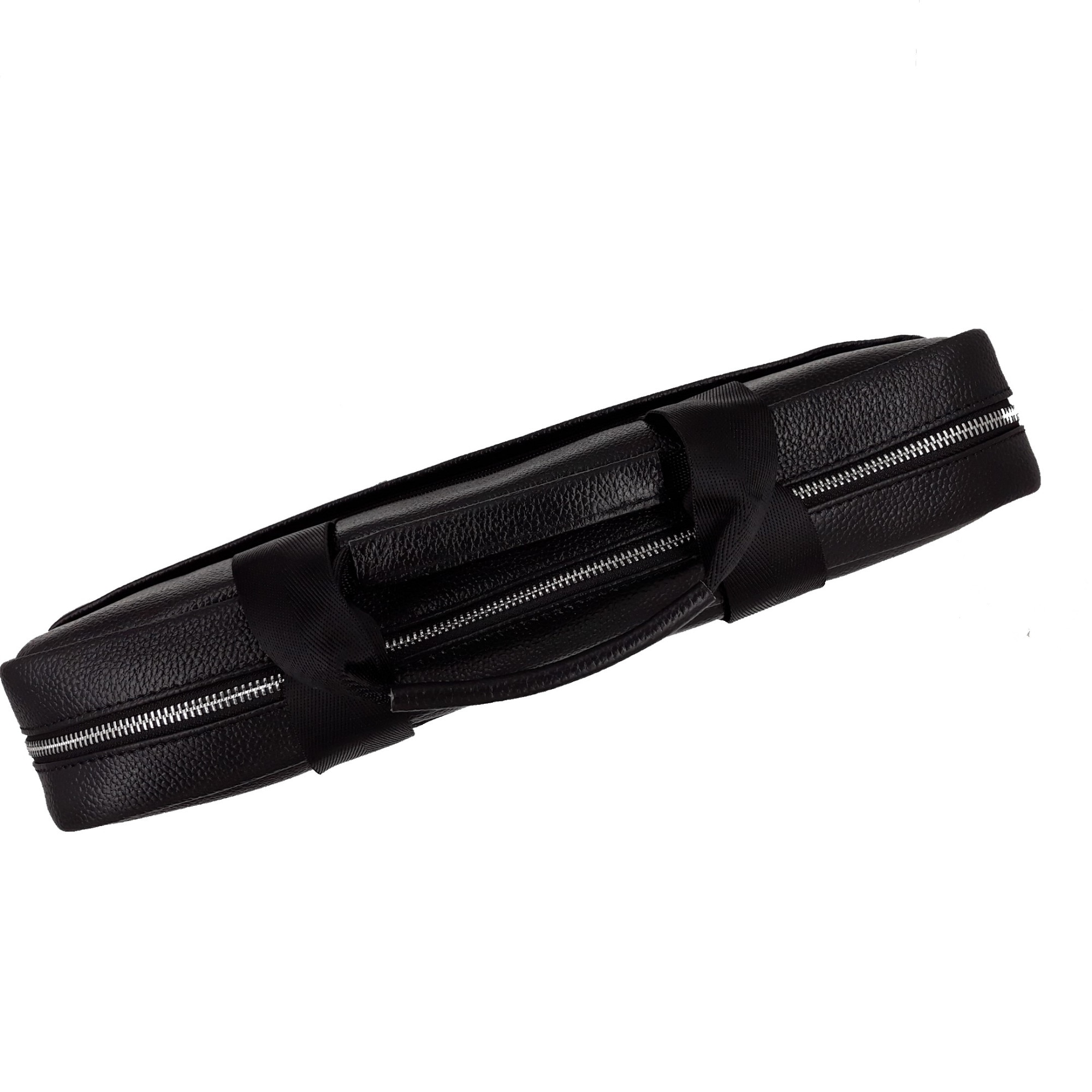 Geanta barbati, negru , din piele naturala, cu doua buzunare frontale, dimensiune 40x30x8 cm