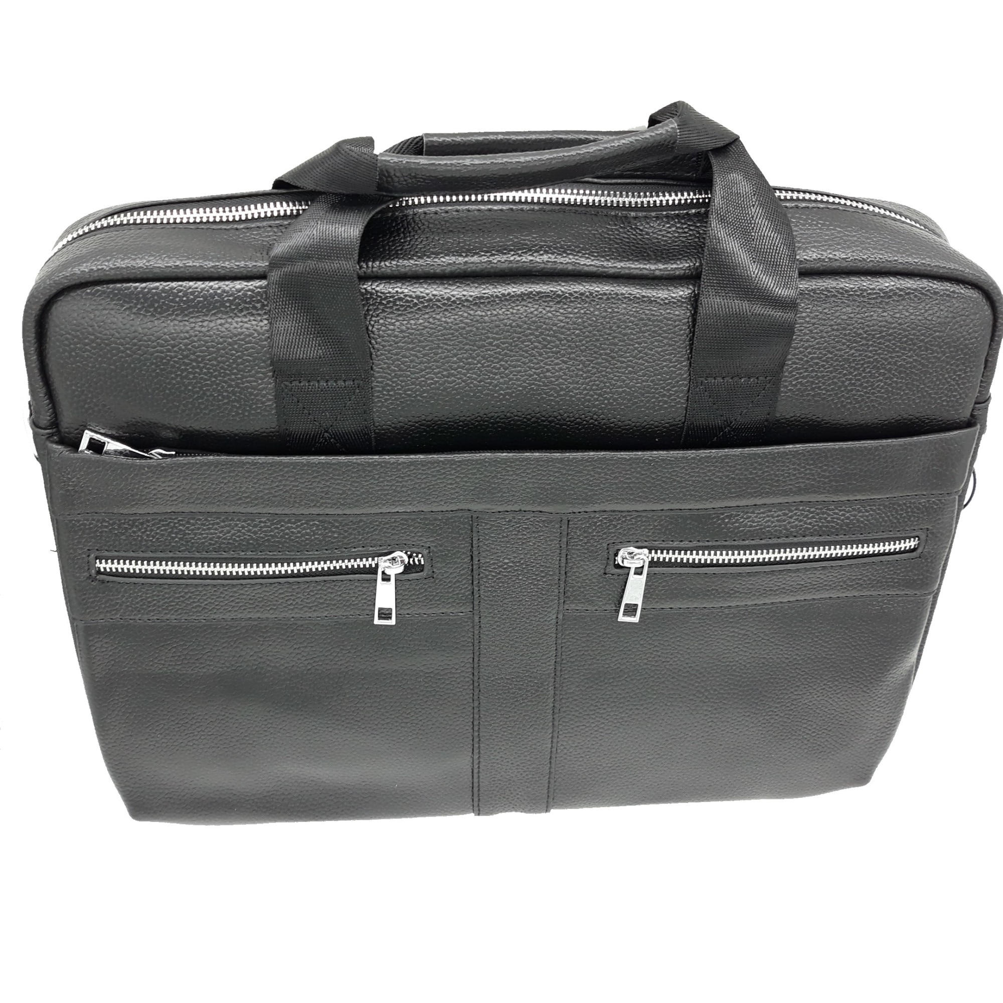 Geanta barbati, negru , din piele naturala, cu doua buzunare frontale, dimensiune 40x30x8 cm