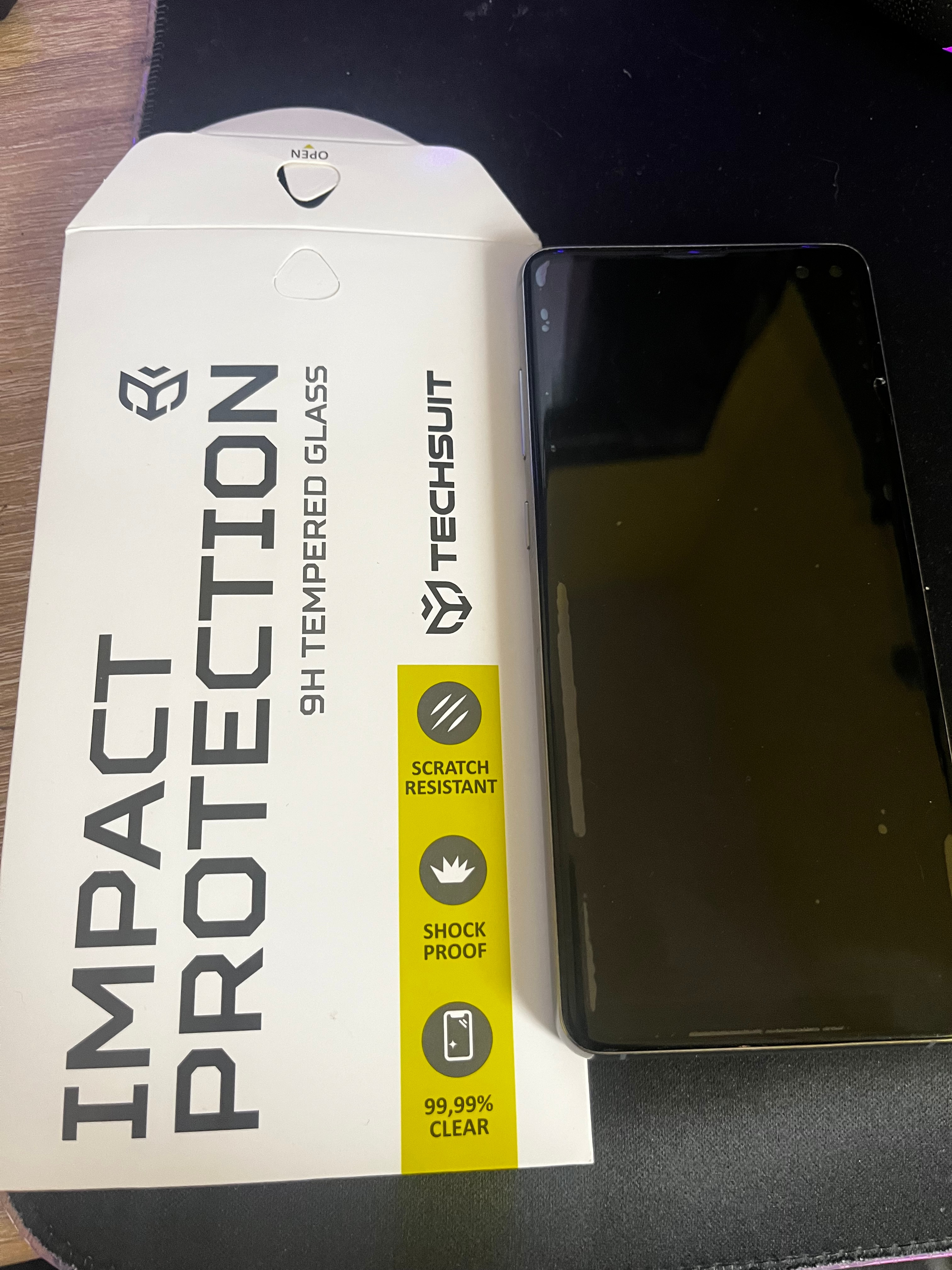 Folie de Sticla pentru Samsung S10 Plus, Full Glue, Full Cover, Negru