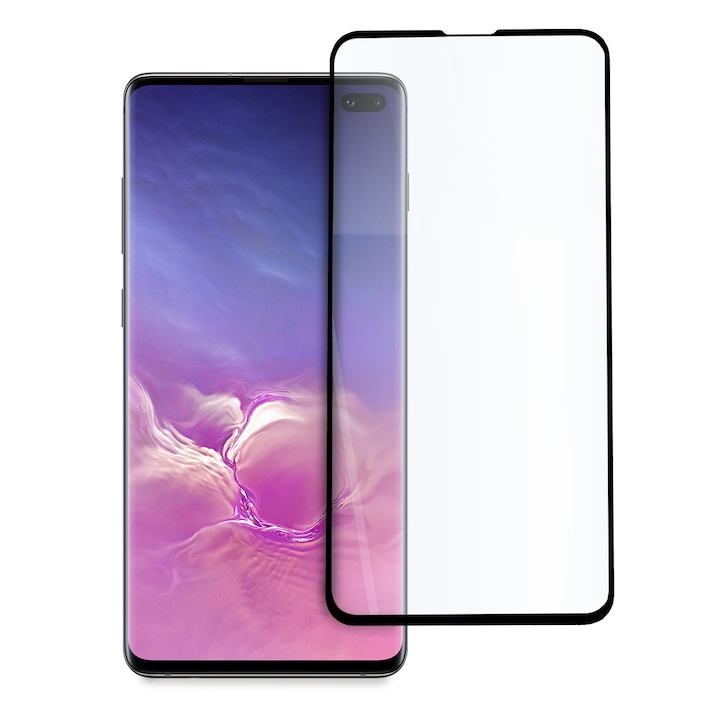 Folie de Sticla pentru Samsung S10 Plus, Full Glue, Full Cover, Negru
