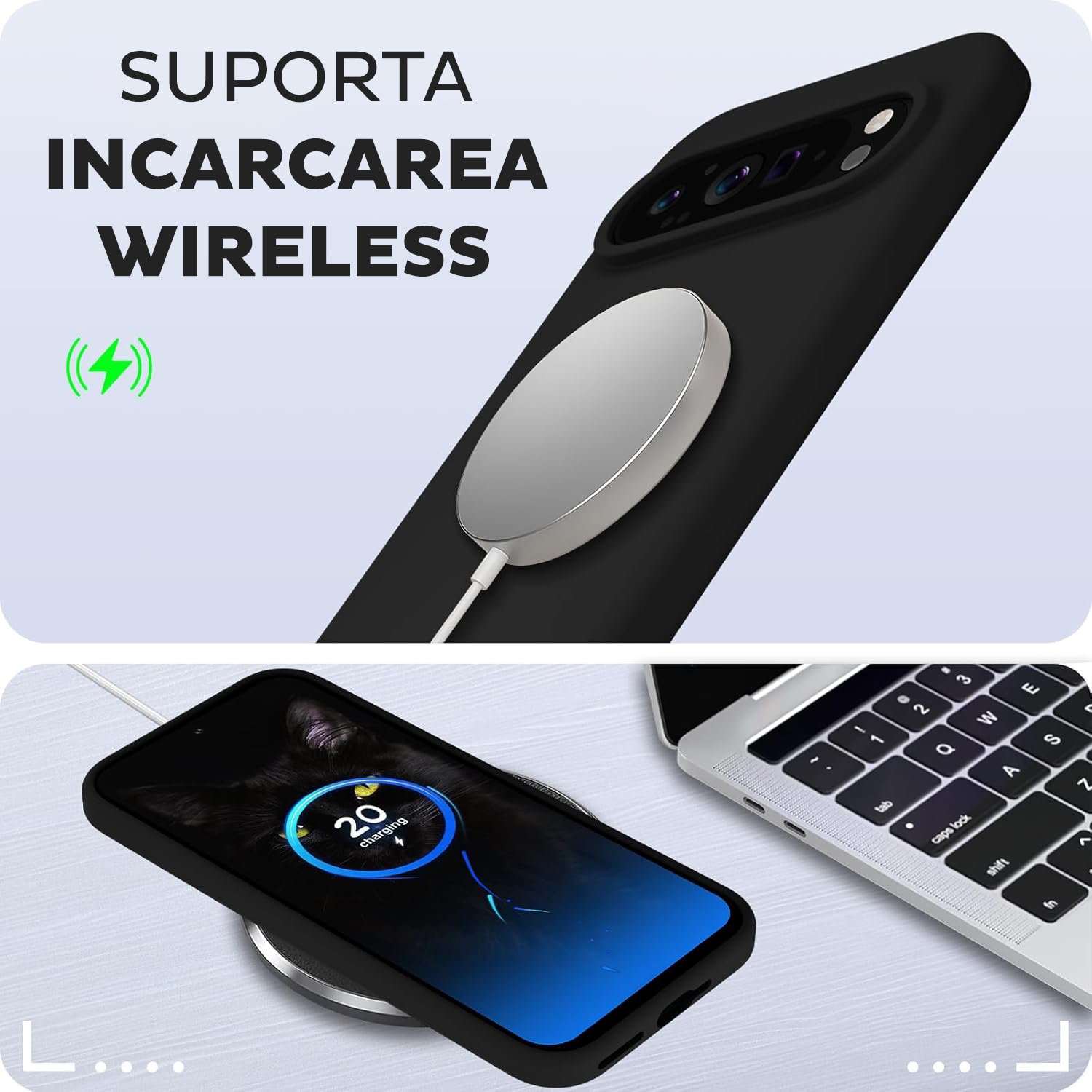 Husa pentru Google Pixel 10 / 10 Pro Daden® Silicon Soft, Ultra Slim, Protectie sporita, Interior de microfibra, Negru