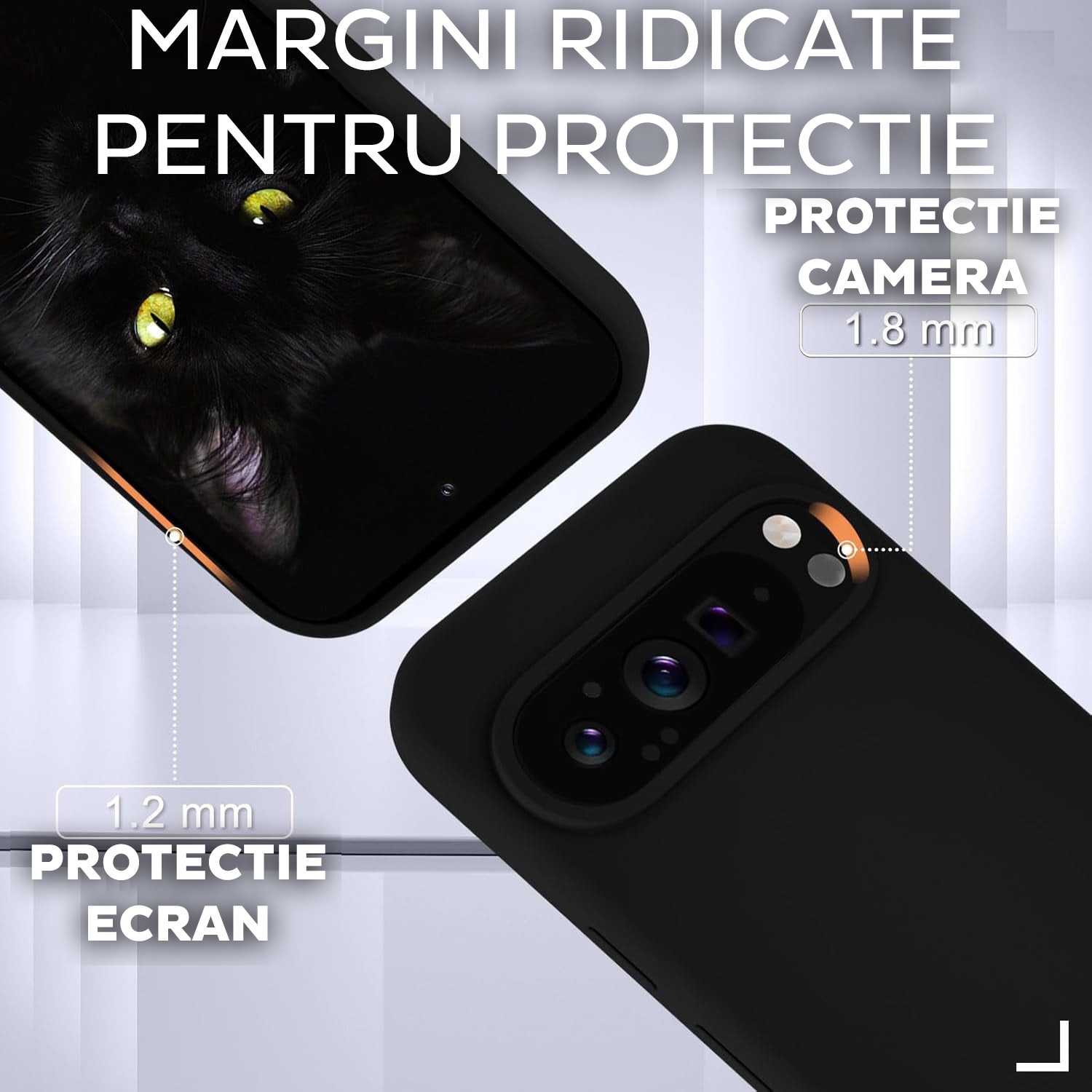 Husa pentru Google Pixel 10 / 10 Pro Daden® Silicon Soft, Ultra Slim, Protectie sporita, Interior de microfibra, Negru