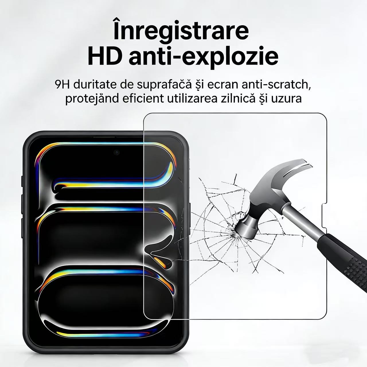 Husa de protectie pentru tableta iPad Pro (2024, 13"), pliere 3+Y, suport portret si peisaj, rama transparenta, cu suport pentru creion, Ugo®, neagra