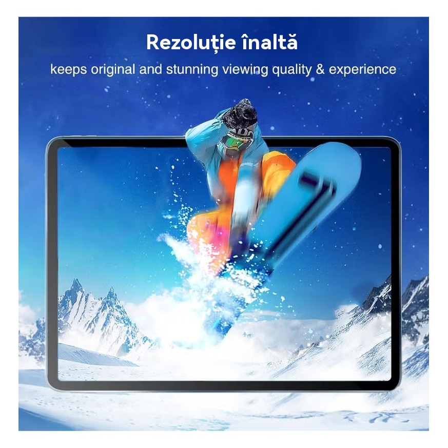 Husa de protectie pentru tableta iPad Pro (2024, 13"), pliere 3+Y, suport portret si peisaj, rama transparenta, cu suport pentru creion, Ugo®, neagra