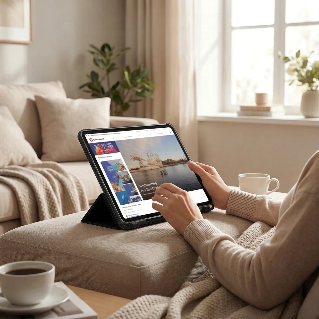 Husa de protectie pentru tableta iPad Pro (2024, 13"), pliere 3+Y, suport portret si peisaj, rama transparenta, cu suport pentru creion, Ugo®, neagra