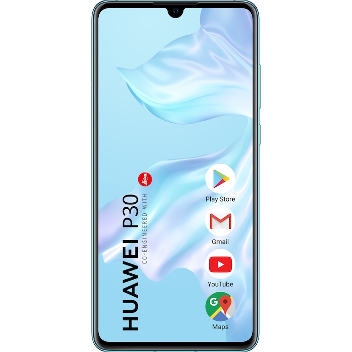 RESIGILAT: Telefon mobil Huawei P30, Dual SIM, 128GB, 6GB RAM, 4G, Breathing Crystal
