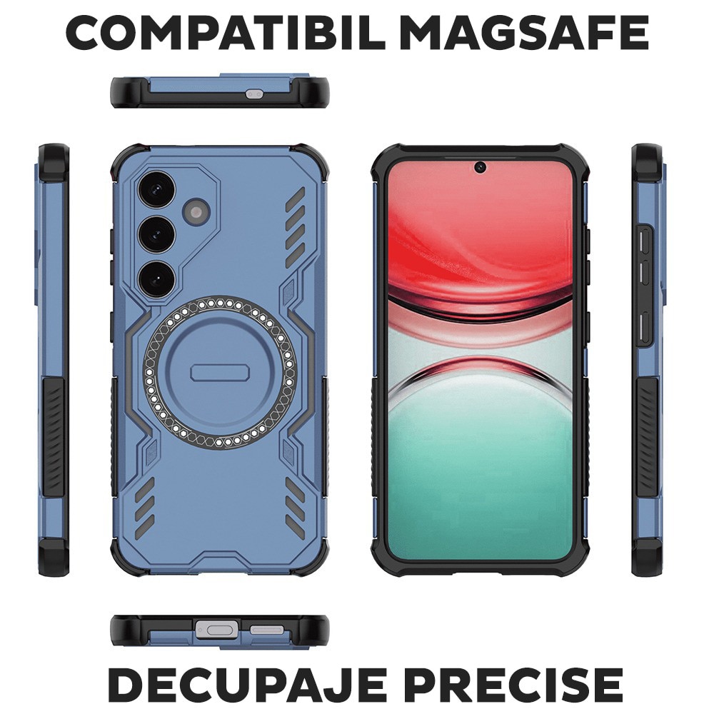 Husa pentru Samsung Galaxy S25 FE DaDen® ArmorMag, Magsafe, Antisoc, Calitate Premium, Protectie Superioara, Albastru