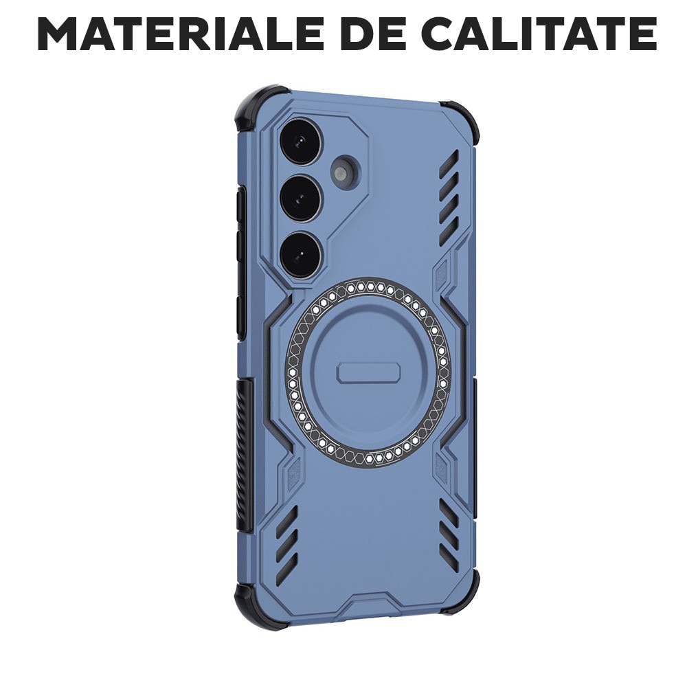 Husa pentru Samsung Galaxy S25 FE DaDen® ArmorMag, Magsafe, Antisoc, Calitate Premium, Protectie Superioara, Albastru