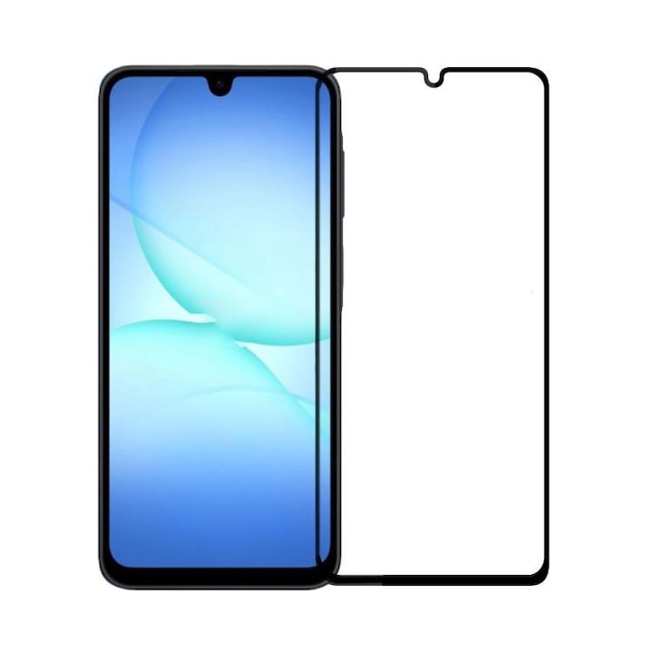 Folie din Sticla pentru Samsung Galaxy A17, Antisoc, Full Screen, Margini negre