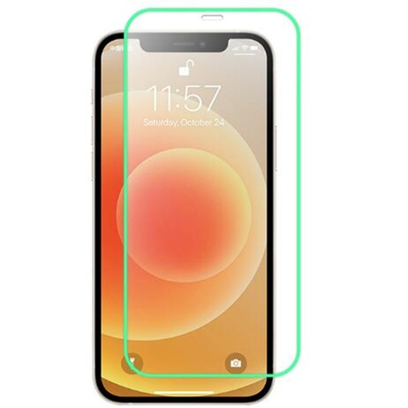 Folie Sticla Securizata Flippy, Luminous, compatibila cu Apple iPhone 14 Pro Max, Margine fosforescenta verde