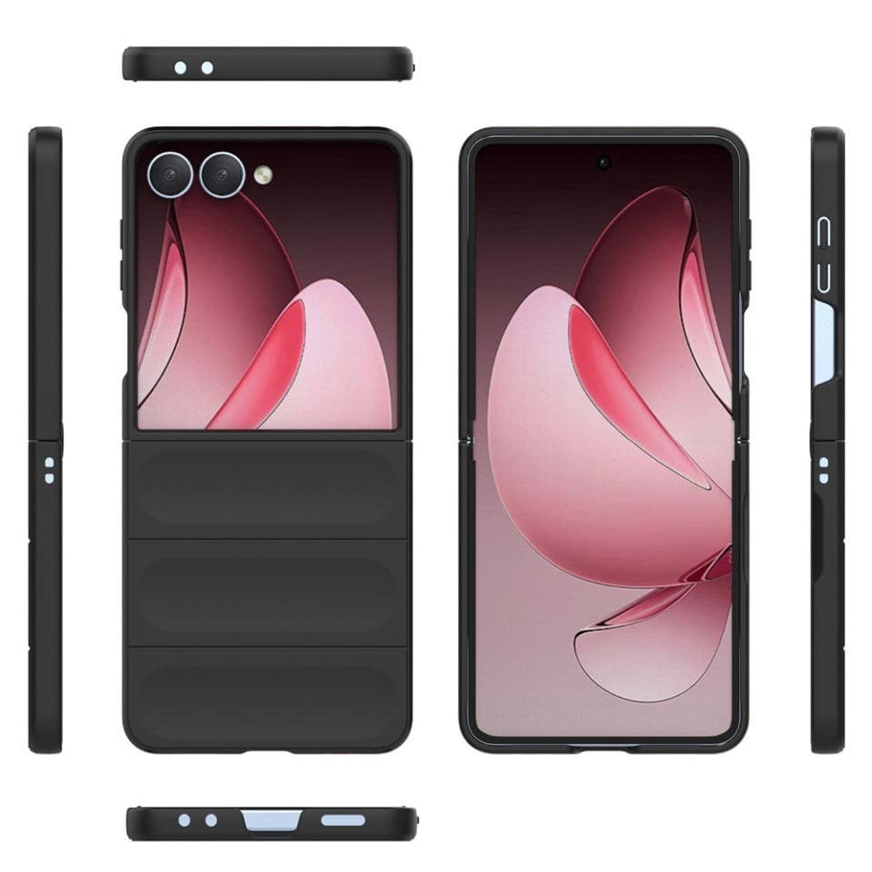 Husa pentru Samsung Galaxy Z Flip7, SKYDDAR INNOVATION, Magic Shield, din Silicon Mat, set cu sticker, Rosu