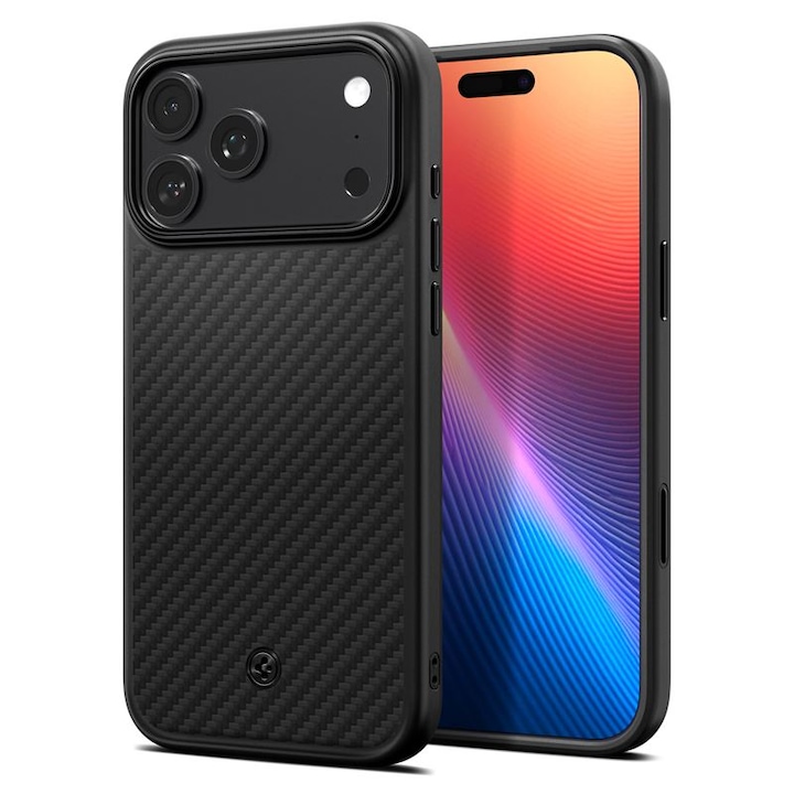 Carcasa Spigen Enzo Aramid T compatibila cu iPhone 17 Pro, Black