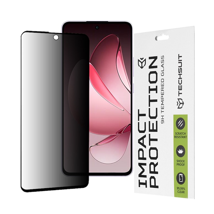 Folie pentru Oppo Reno13 F 4G / Reno13 F 5G / Reno13 FS 5G - Techsuit 111D Privacy FullA Glue - Black